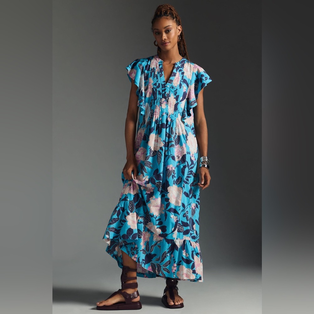 🌸 💙NWT Anthropologie Maeve Cassandra dress in blue floral XS
